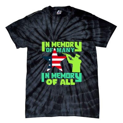 In Memory Of Many In Memory Of All Memorial Day Gift American Flag Tie-Dye T-Shirt