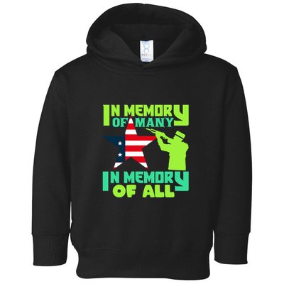 In Memory Of Many In Memory Of All Memorial Day Gift American Flag Toddler Hoodie