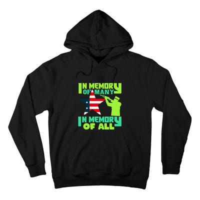 In Memory Of Many In Memory Of All Memorial Day Gift American Flag Tall Hoodie
