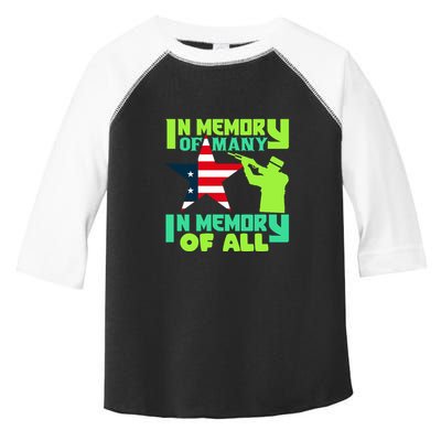 In Memory Of Many In Memory Of All Memorial Day Gift American Flag Toddler Fine Jersey T-Shirt