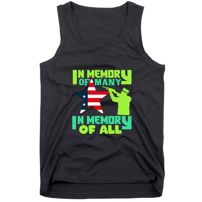 In Memory Of Many In Memory Of All Memorial Day Gift American Flag Tank Top