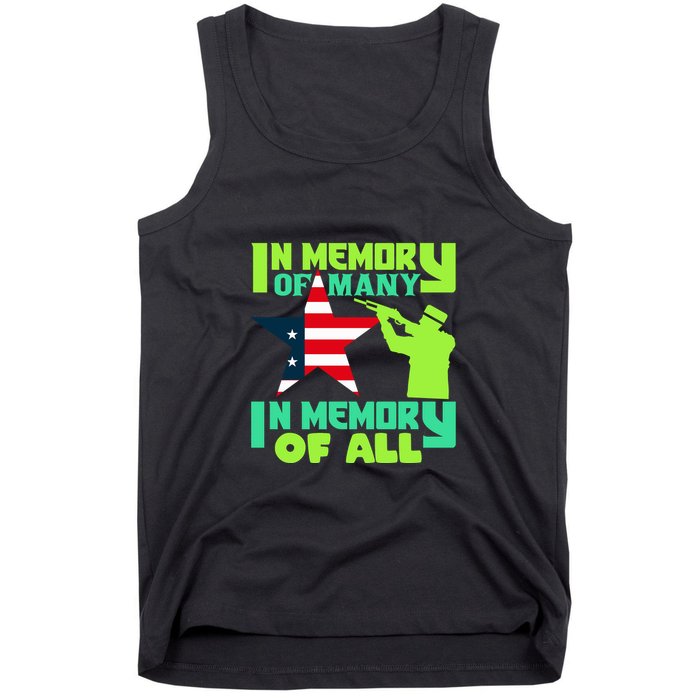 In Memory Of Many In Memory Of All Memorial Day Gift American Flag Tank Top