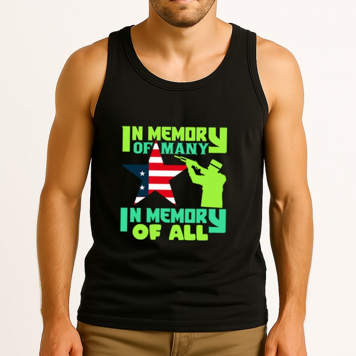 In Memory Of Many In Memory Of All Memorial Day Gift American Flag Tank Top
