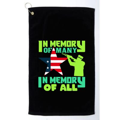 In Memory Of Many In Memory Of All Memorial Day Gift American Flag Golf Towel