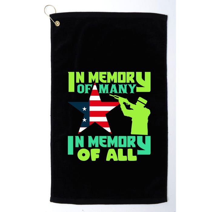 In Memory Of Many In Memory Of All Memorial Day Gift American Flag Golf Towel