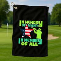 In Memory Of Many In Memory Of All Memorial Day Gift American Flag Golf Towel