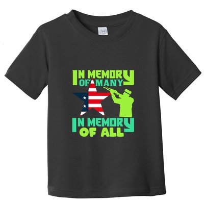 In Memory Of Many In Memory Of All Memorial Day Gift American Flag Toddler T-Shirt