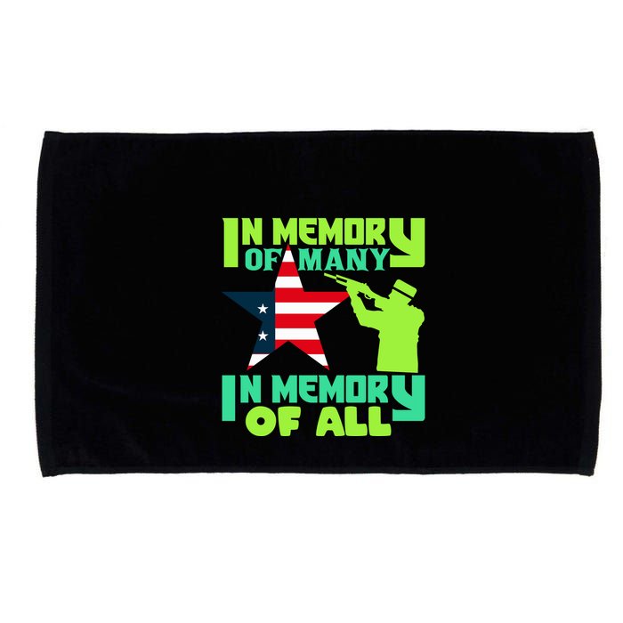 In Memory Of Many In Memory Of All Memorial Day Gift American Flag Microfiber Hand Towel