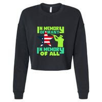 In Memory Of Many In Memory Of All Memorial Day Gift American Flag Cropped Pullover Crew