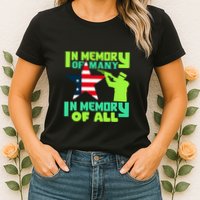 In Memory Of Many In Memory Of All Memorial Day Gift American Flag Womens T-Shirt
