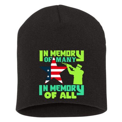 In Memory Of Many In Memory Of All Memorial Day Gift American Flag Short Acrylic Beanie