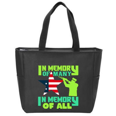 In Memory Of Many In Memory Of All Memorial Day Gift American Flag Zip Tote Bag