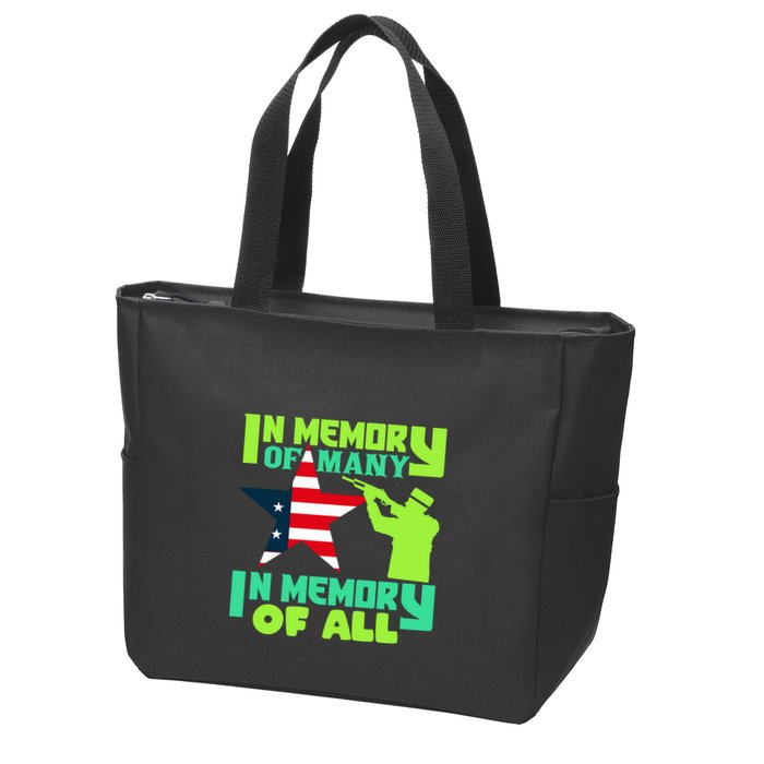 In Memory Of Many In Memory Of All Memorial Day Gift American Flag Zip Tote Bag