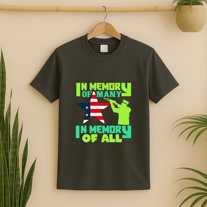 In Memory Of Many In Memory Of All Memorial Day Gift American Flag T-Shirt