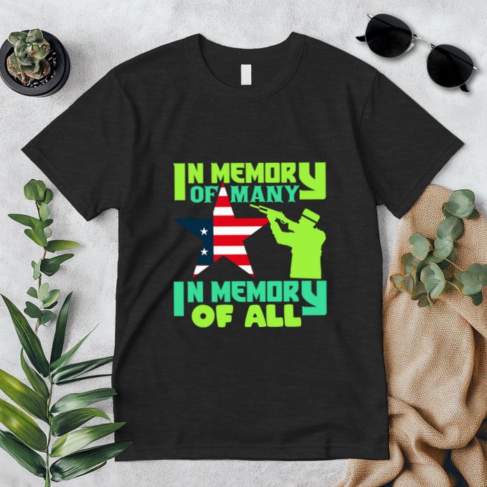 In Memory Of Many In Memory Of All Memorial Day Gift American Flag Premium T-Shirt