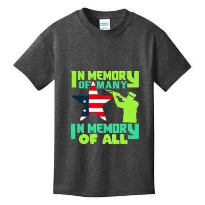 In Memory Of Many In Memory Of All Memorial Day Gift American Flag Kids T-Shirt