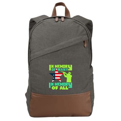 In Memory Of Many In Memory Of All Memorial Day Gift American Flag Cotton Canvas Backpack