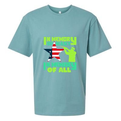 In Memory Of Many In Memory Of All Memorial Day Gift American Flag Sueded Cloud Jersey T-Shirt