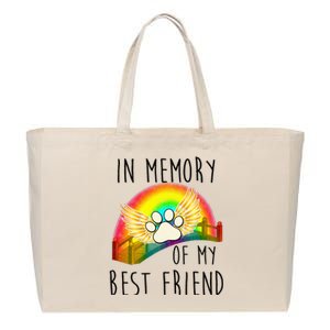 In memory of my best friend pet loss dog cat rainbow quote Cotton Canvas Jumbo Tote