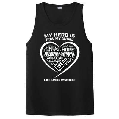 In Memory Of My Hero Is Now My Angel Lung Cancer Awareness Gift PosiCharge Competitor Tank