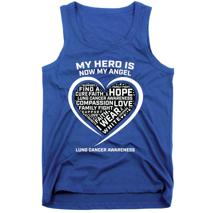 In Memory Of My Hero Is Now My Angel Lung Cancer Awareness Gift Tank Top