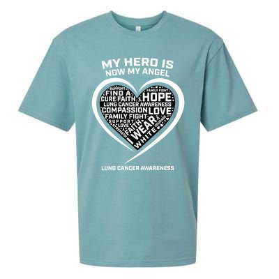 In Memory Of My Hero Is Now My Angel Lung Cancer Awareness Gift Sueded Cloud Jersey T-Shirt