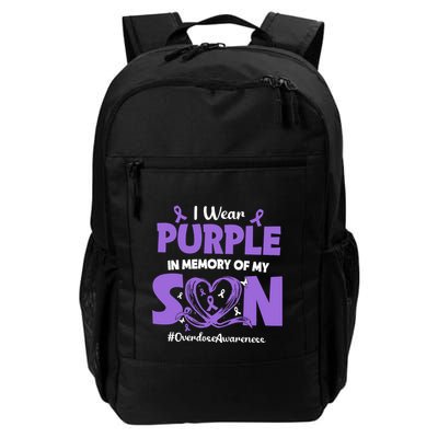 In Memory Of My Son Overdose Awareness Daily Commute Backpack