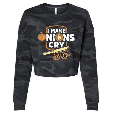 I Make Onions Cry Funny Chef Gift Cropped Pullover Crew