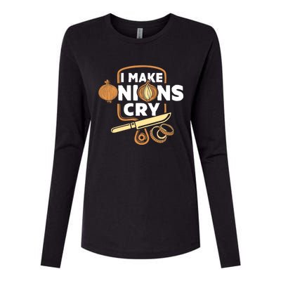 I Make Onions Cry Funny Chef Gift Womens Cotton Relaxed Long Sleeve T-Shirt