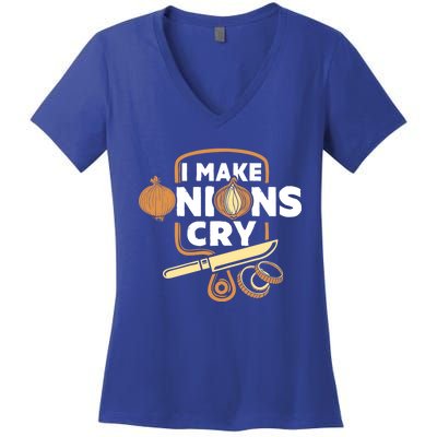 I Make Onions Cry Funny Chef Gift Women's V-Neck T-Shirt