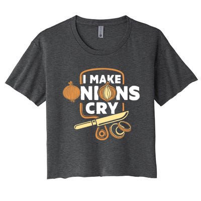 I Make Onions Cry Funny Chef Gift Women's Crop Top Tee