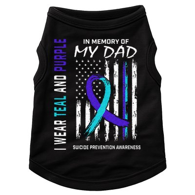In Memory Of Dad Suicide Awareness Prevention American Flag Doggie Tank