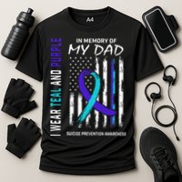 In Memory Of Dad Suicide Awareness Prevention American Flag Cooling Performance Crew T-Shirt