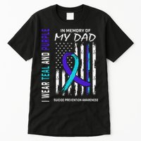 In Memory Of Dad Suicide Awareness Prevention American Flag Tall T-Shirt