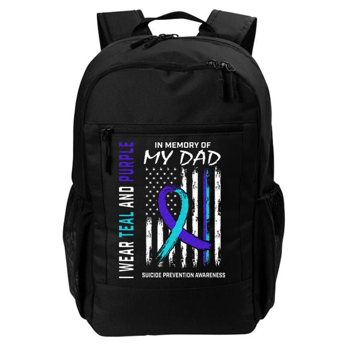 In Memory Of Dad Suicide Awareness Prevention American Flag Backpack