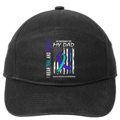 In Memory Of Dad Suicide Awareness Prevention American Flag 7-Panel Snapback Hat