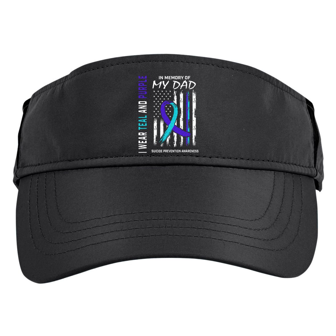 In Memory Of Dad Suicide Awareness Prevention American Flag Adult Drive Performance Visor