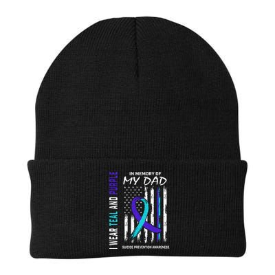 In Memory Of Dad Suicide Awareness Prevention American Flag Beanie