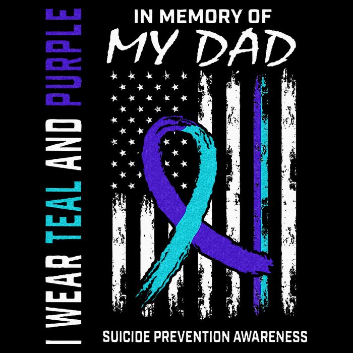 In Memory Of Dad Suicide Awareness Prevention American Flag 16 in Basic Backpack