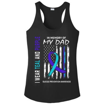 In Memory Of Dad Suicide Awareness Prevention American Flag Ladies PosiCharge Competitor Racerback Tank