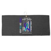 In Memory Of Dad Suicide Awareness Prevention American Flag Large Microfiber Waffle Golf Towel