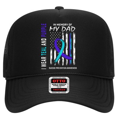In Memory Of Dad Suicide Awareness Prevention American Flag Trucker Hat