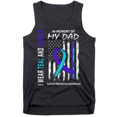 In Memory Of Dad Suicide Awareness Prevention American Flag Tank Top