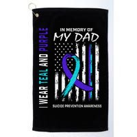 In Memory Of Dad Suicide Awareness Prevention American Flag Golf Towel