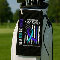 In Memory Of Dad Suicide Awareness Prevention American Flag Golf Towel