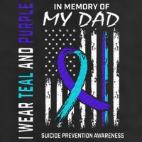 In Memory Of Dad Suicide Awareness Prevention American Flag Golf Towel