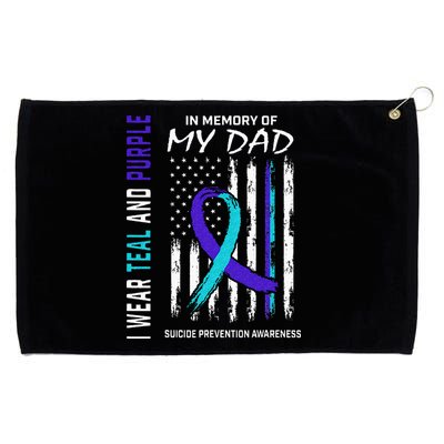 In Memory Of Dad Suicide Awareness Prevention American Flag Grommeted Golf Towel