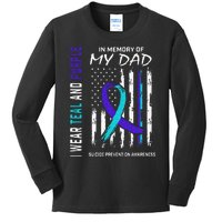 In Memory Of Dad Suicide Awareness Prevention American Flag Kids Long Sleeve Shirt