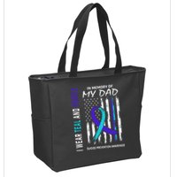 In Memory Of Dad Suicide Awareness Prevention American Flag Zip Tote Bag