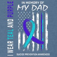 In Memory Of Dad Suicide Awareness Prevention American Flag Garment-Dyed Sweatshirt